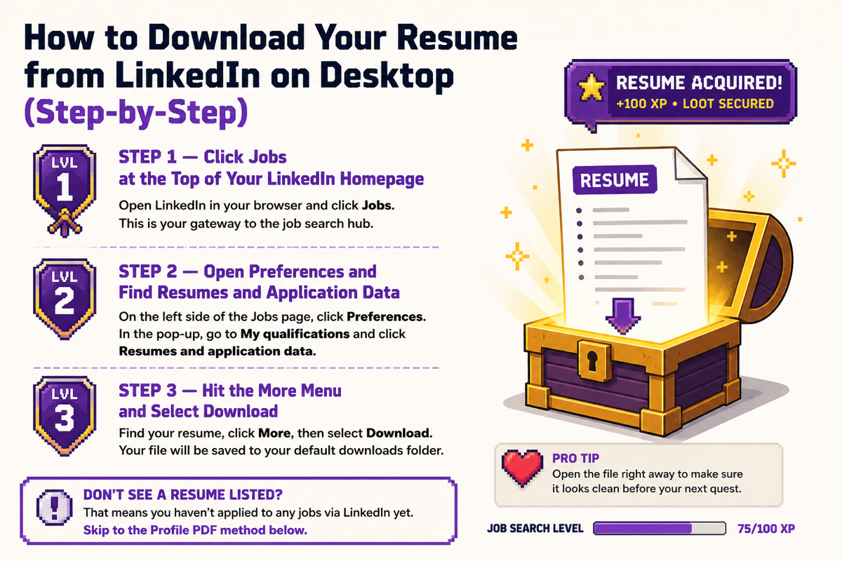 Illustration for How to Download Your Resume from LinkedIn on Desktop (Step-by-Step)