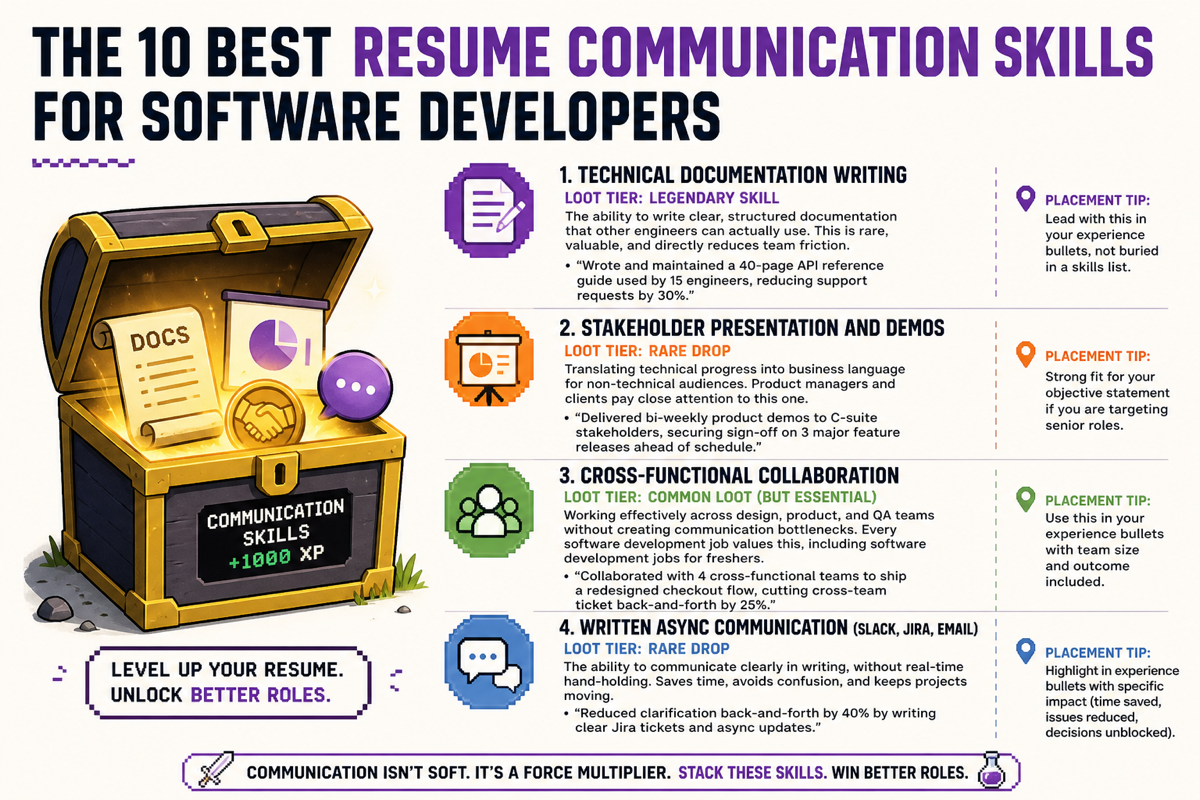 Illustration for The 10 Best Resume Communication Skills for Software Developers